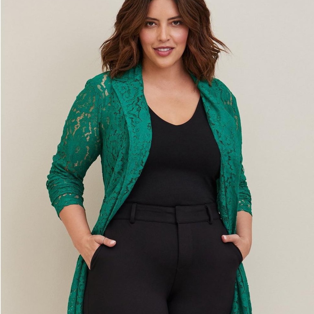Torrid Green Lace Trench